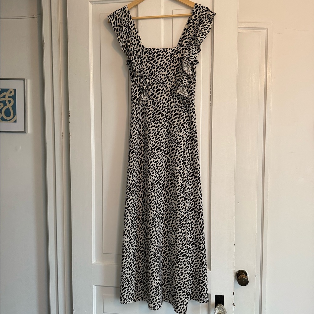 River Island Black and White Spotted Maxi Dress